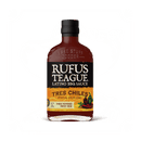 Rufus Teague Tres Chiles Pica Dulce BBQ Sauce features three chili peppers on the label and the phrase "Three Peppered Sweet Heat," highlighting its sweet, Latino-inspired pepper BBQ flavor.