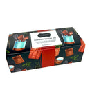 A rectangular box labeled Saltopia Kitchen Favorite Flavors Gift Set: COOKS SURVIVAL KIT by SALTOPIA Infused Sea Salts features a vibrant design with kitchen utensils, spice jars, and herbs. Visit saltopiasalts.com for more details.