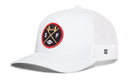 Introducing the Haka Hat San Francisco Football Trucker Hat in Black—a signature Haka Hat snapback featuring a breathable mesh back and the distinctive SF X embroidered patch: a round motif displaying two crossed yellow goalposts, the letters S and F, and a small football at its center. This classic San Francisco Football Trucker Hat is perfect for fans who appreciate standout details.