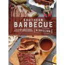 Cover of Southern Barbecue & Grilling – Hardcover from Books by splitShops, featuring a mouthwatering display of ribs, sliced brisket, barbecue sauce, onions, pickles, and a glass soda bottle—a tempting spread that embodies the spirit of Southern barbecue and promises authentic pitmaster tips and classic recipes inside.