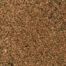 A close-up of Dead Rooster Co Old Timers All-Purpose Dry Rub reveals a finely ground, savory blend from Dead Rooster Co., with visible flecks of herbs and spices in varying shades of brown and green, creating a textured, granular surface.