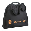 The Napoleon TravelQ™ 2225 Travel Bag (63025) by Napoleon Grills features short handles, a ribbed top handle for sturdy transport, and an orange TRAVELQ logo—perfect for carrying your grill on the go.