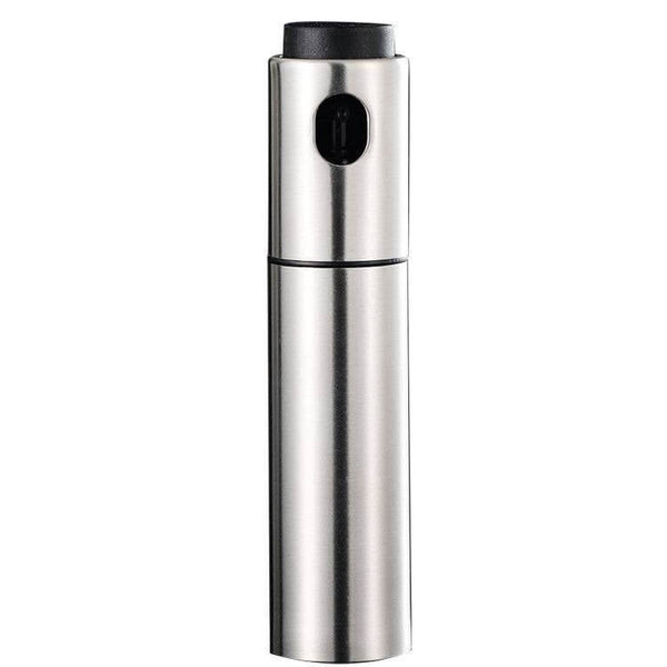 stainless steel 3 oz oil spray bottle with clear window for cooking and grilling
