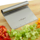 Stainless Steel Bench Scraper with Measurement Guide – Multipurpose Dough & Veggie Chopper at DDR BBQ Supply