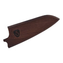 Expertly crafted from dark Oregon maple, the Steelport Knife Co. 4" Sheath features a curved tip and an S logo on the side, designed to securely cover and protect your knife blade.