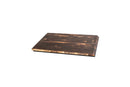 The Steelport Knife Co. Everyday Knife & Board Set features a rectangular wooden cutting board with a checkered design in various shades of brown, displayed on a white background alongside a Steelport chef knife—an elegant and practical addition to any kitchen from Steelport Knife Co.