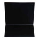 A black, L-shaped metal bracket with four visible screw holes—photographed against a white background—from Steelport Knife Co.'s Knife Block, ideal for custom kitchen knife storage solutions such as a magnetic knife block.