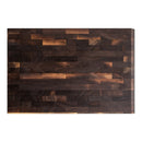 Introducing the Steelport Knife Co. SteelCore™ 2-in-1 Walnut Cutting Board (18"x12"), a rectangular, end-grain board crafted from dark walnut in a stunning patchwork pattern that showcases a range of rich wood tones. A subtle engraved Steelport Knife Co. logo accents the top right corner, while its dual-sided design brings both elegance and versatility to any kitchen.