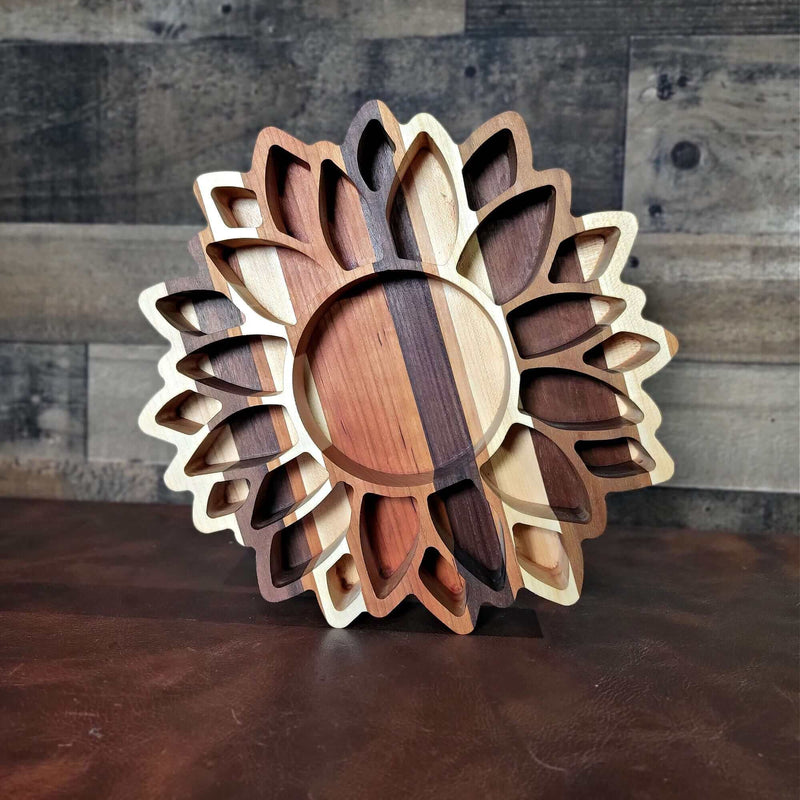 Sunflower Wood Tray Two Acre Woodworks