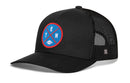 Show your Nashville pride with the Haka Hat Tennessee Football Trucker Hat—a Columbia Blue TEN X Snapback featuring a black mesh back and a round blue and red patch on the front. The patch displays the letters T, E, N arranged in an X shape with a small football icon at the bottom, making this Haka Hat perfect for any Tennessee football fan wanting classic trucker style.
