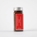 A clear glass spice jar with a silver lid, filled with reddish-brown powder. The label reads Texas Salt Co. Oak Smoked Paprika, made with authentic Texas oak smoke—perfect for BBQ rubs. Net weight: 1.75 oz (50g).
