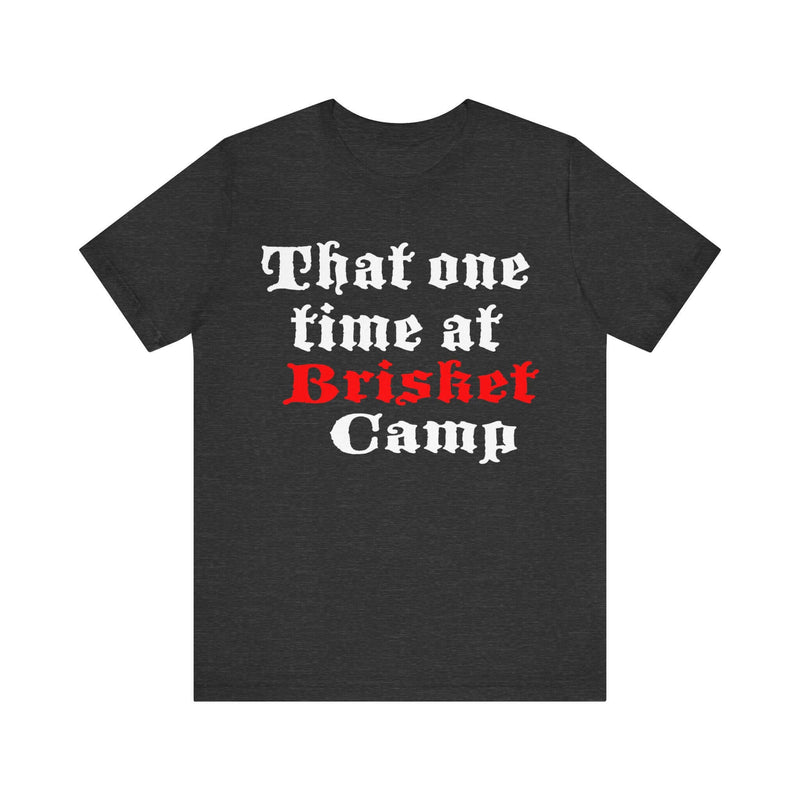 Unisex BBQ t-shirt worn by man and woman grilling together – premium fit, available at DDR BBQ Supply