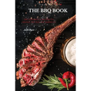 A grilled tomahawk steak sliced on a dark surface with a glass of beer, fresh herbs, and red chili peppers alongside. Text reads: The BBQ Books: The Ultimate 50 Recipes to change the way you barbecue—your essential guide from Books by splitShops for mastering outdoor cooking and the wood pellet grill experience (Paperback).