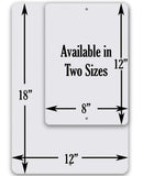 Two rectangular signs are shown: one 12x18, the other 8x12. “If You Have To Ask If It’s Too Early To Drink Beer - Metal Sign” by Lone Star Art is perfect bar decor or a housewarming gift. Black arrows show measurements.