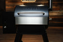 Pimp My Grill® Bodyguard Stainless Steel Grease & Paint Protector installed on the front of a Traeger Pro 575 / Pro 22 / Redland / Ironwood 650 pellet grill.