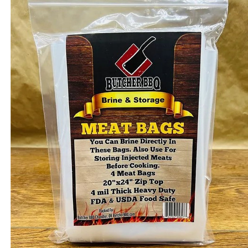 4 20"x24" transparent Turkey Brine Bags with a durable, leak-proof design.