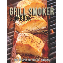 Three salmon fillets on a wooden plank over a grill, featured on the cover of the Grill Smoker Cookbook: 260+ Recipes For Perfect smoking - Paperback.