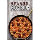Easy Meatball Cookbook - Paperback cover featuring a skillet of spaghetti and meatballs.
