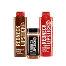 The Redneck Lipstick Variety Pack by Redneck Lipstick includes two tall bottles—Original Sauce and Hot & Spicy Sauce—and one small jar of Smoky Sweet & Spicy Seasoning, each featuring bold labels on a white background.