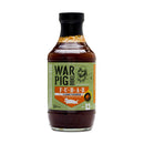 A bottle of WarPig BBQ War Pig FUBAR Flamethrower BBQ Sauce features a black cap and a label with military-inspired graphics and text. This spicy barbecue sauce delivers bold flavors, blending the intense heat of habanero with smoky undertones for an explosive kick that enhances your favorite dishes.