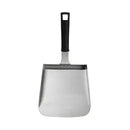 XL Stainless Steel Griddle Shovel – 5 Cup Food Scoop & Spatula with a wide, flat stainless steel blade and a black handle.