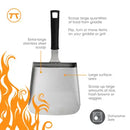 XL Stainless Steel Griddle Shovel – 5 Cup Food Scoop & Spatula with a black handle, featuring a large food scoop design and a dishwasher-safe icon.