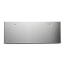 The Yoder Smokers YS640 Stainless Steel Front Shelf Sleeve by Yoder Smokers features a smooth surface, two top screw holes, and a subtle shadow—perfect for upgrading your BBQ prep area. Shown against a plain white background.