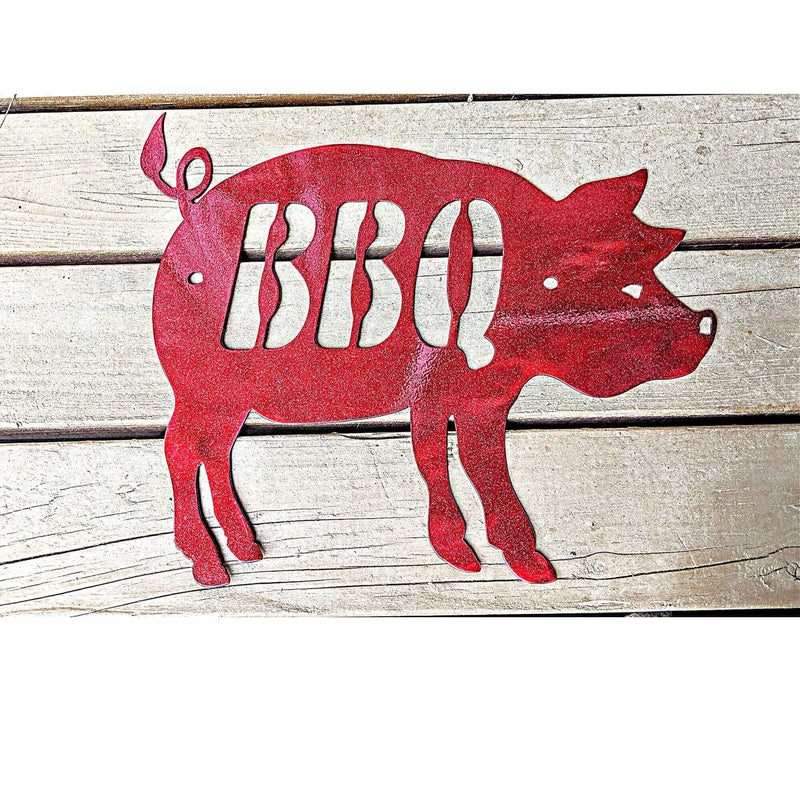 BBQ Pig Metal Barbecue Sign DDR Fab