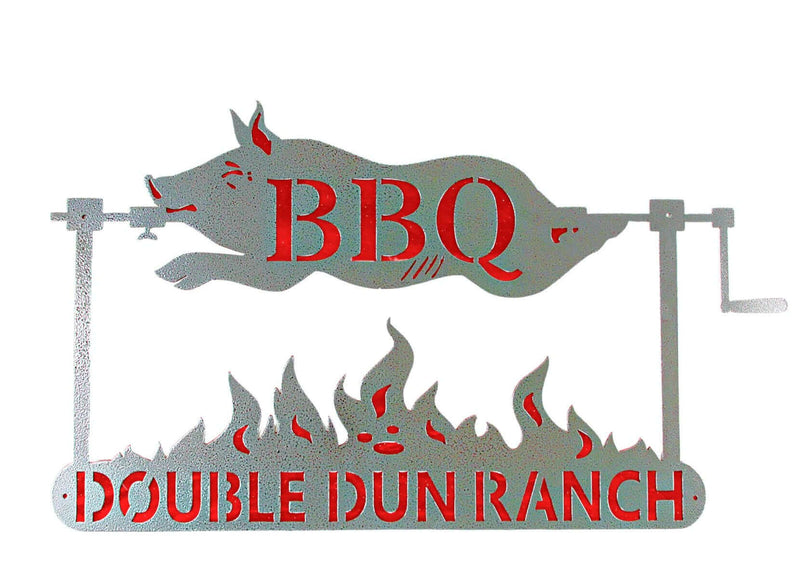 Custom BBQ Pig on a Spit Metal Sign DDR Fab