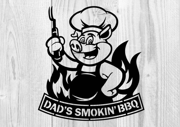 Custom Dad's Smokin' BBQ Metal BBQ Sign DDR Fab