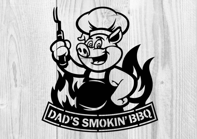 Custom Dad's Smokin' BBQ Metal BBQ Sign DDR Fab