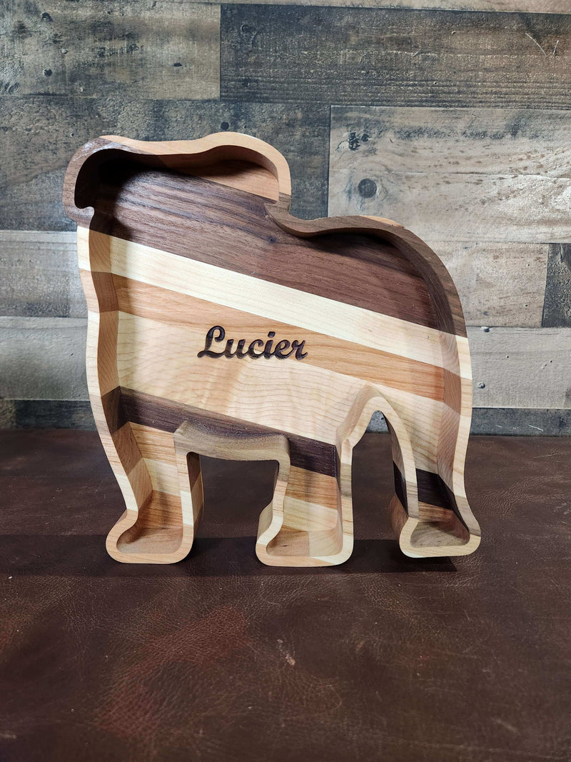 Bulldog Wood Tray Two Acre Woodworks