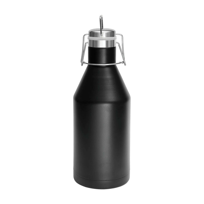 Growler with Swing-Top Lid 64 oz. Black Vacuum Insulated JDS Industries