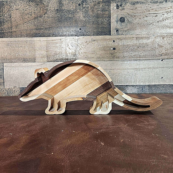 Texas Armadillo Wood Tray Two Acre Woodworks