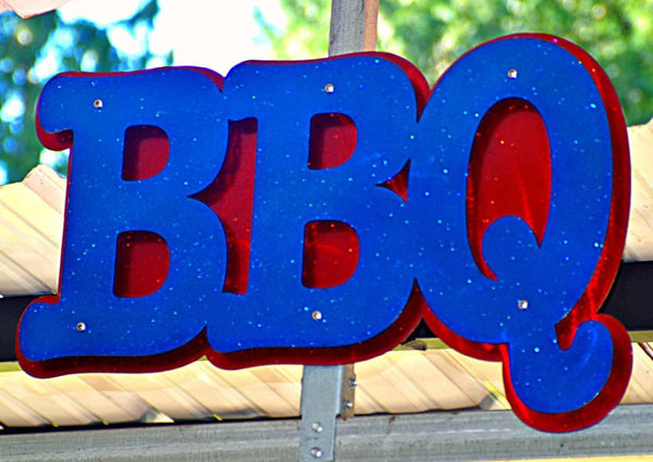 BBQ Sign Double Layered Metal Barbecue Sign DDR Fab