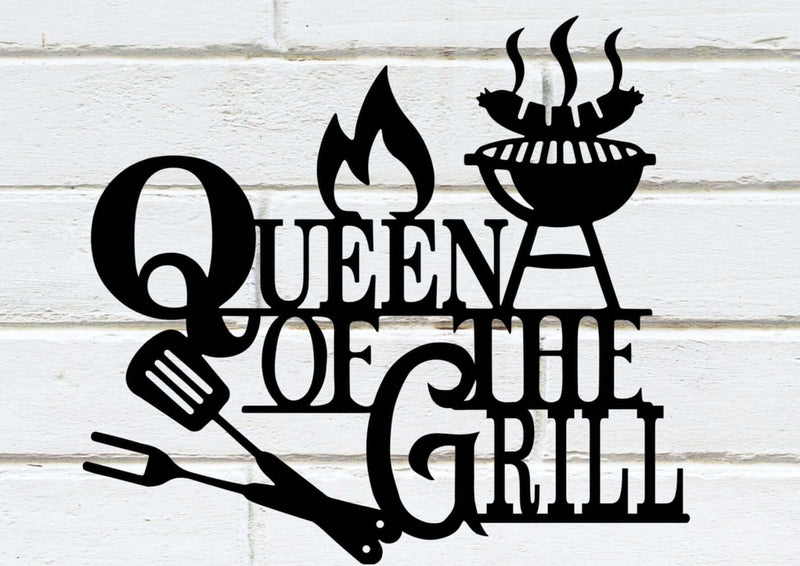 Queen of the GrillMetal Barbecue Sign DDR Fab