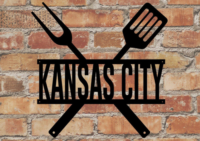 Kansas City BBQ Metal Barbecue Sign DDR Fab