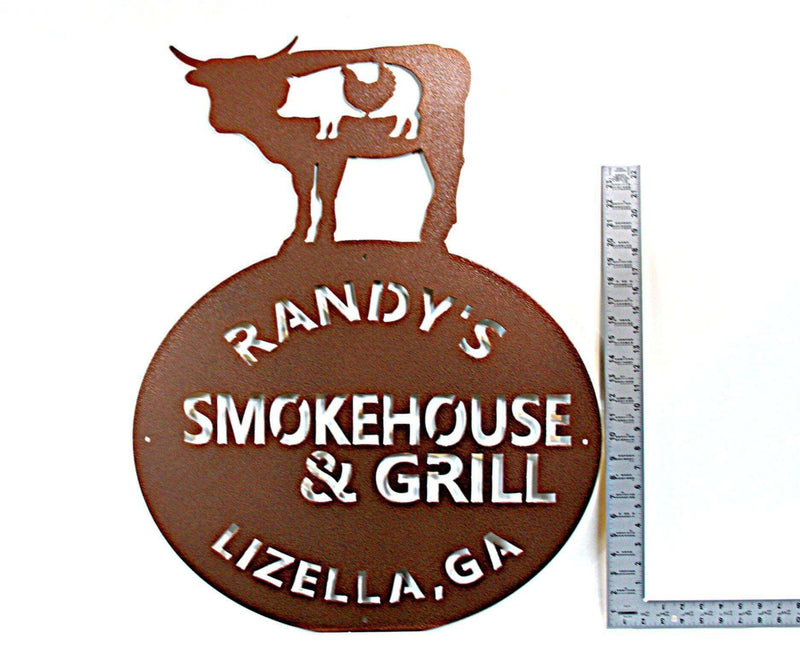 Smokehouse & Grill Metal Barbecue Sign DDR Fab