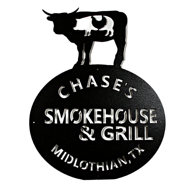 Smokehouse & Grill Metal Barbecue Sign DDR Fab