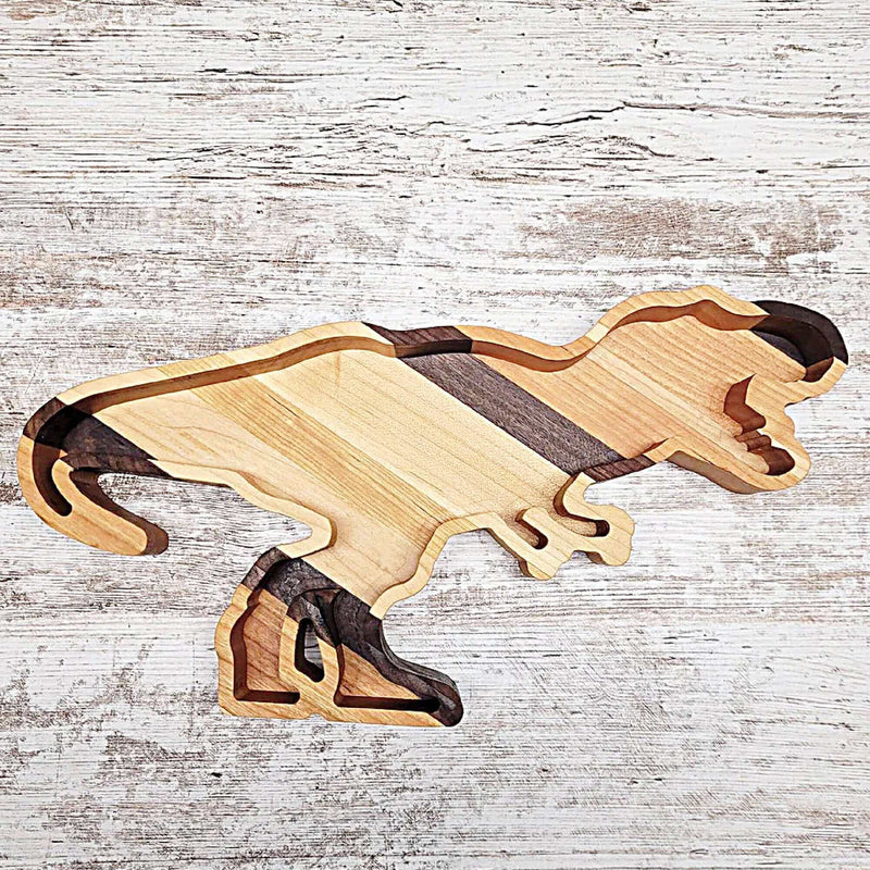 T-Rex Dinosaur Wood Tray Two Acre Woodworks