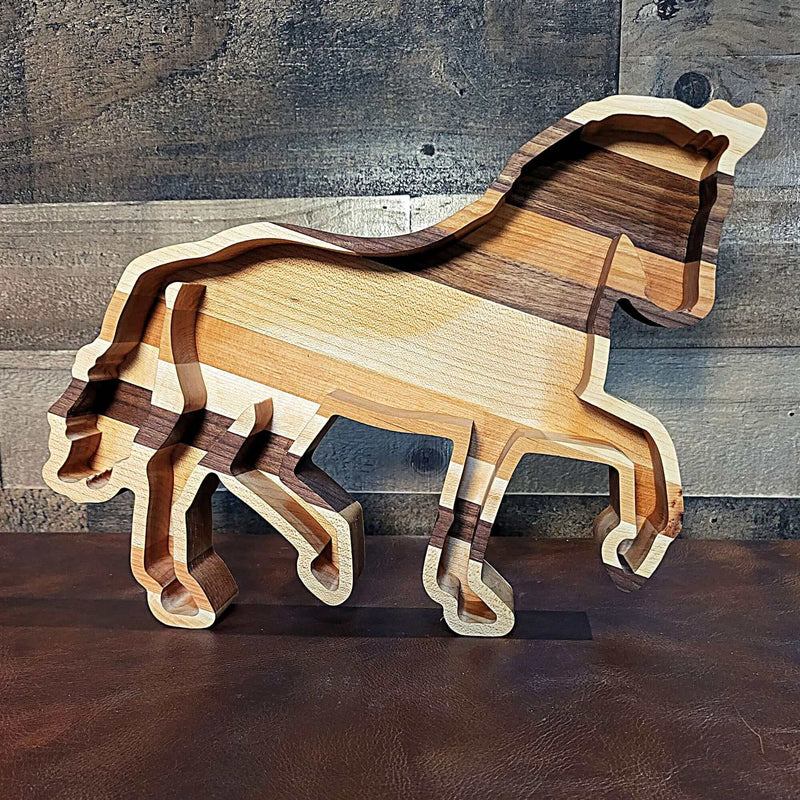 Dressage Passage Horse Wood Tray Two Acre Woodworks