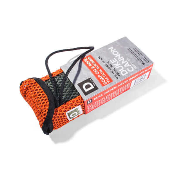 Duke Cannon Tactical Soap Pouch with military-grade paracord and dual mesh scrub at DDR BBQ Supply
