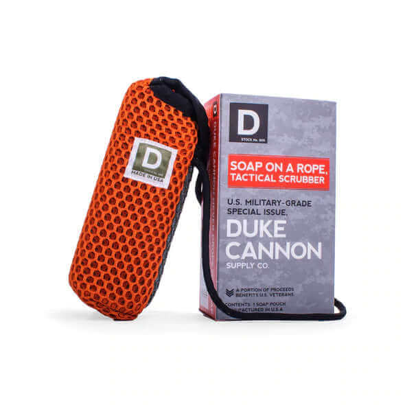 Duke Cannon Tactical Soap Pouch with military-grade paracord and dual mesh scrub at DDR BBQ Supply