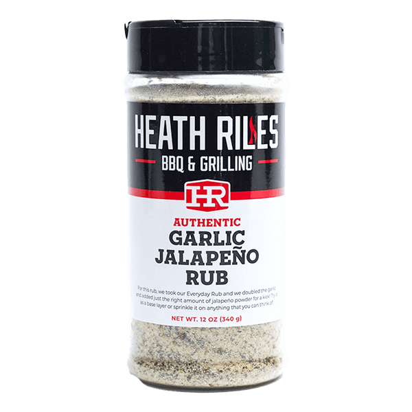 Heath Riles Garlic Jalapeño Rub – Bold Garlic & Spicy Jalapeño BBQ Seasoning for Grilling, Smoking, and Roasting