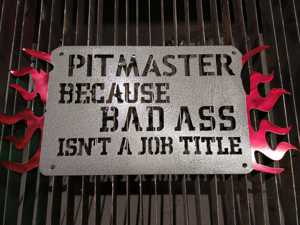 Pitmaster Metal Sign with Flames DDR Fab