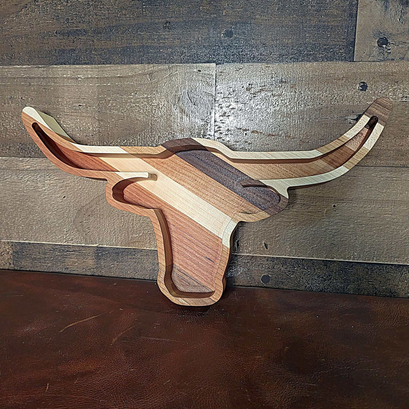 Texas Longhorn Wood Tray Two Acre Woodworks