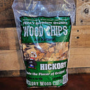 Papa's hickory wood chips for smoking meat, 192 cu in bag at DDR BBQ Supply