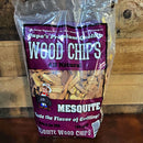 Papa's mesquite wood chips for smoking meat, 192 cu in bag at DDR BBQ Supply