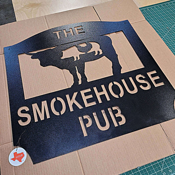 Smokehouse & Grill II Metal Barbecue Sign DDR Fab