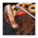 Stainless steel pigtail meat flipper with wooden handle for grilling and BBQ